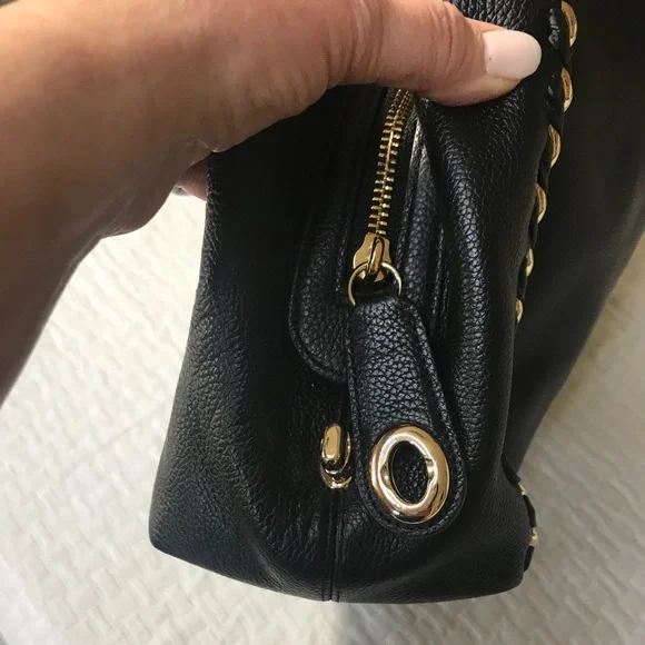 Coach Black Shoulder Bag with Gold Accents - Picture 9 of 13